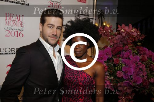 Amsterdam 18 januari 2016
Uitreiking Beau monde awards in het Amstel Hotel.
Dave Mantel met zijn vriendin