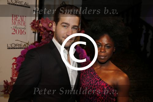 Amsterdam 18 januari 2016
Uitreiking Beau monde awards in het Amstel Hotel.
Dave Mantel met zijn vriendin