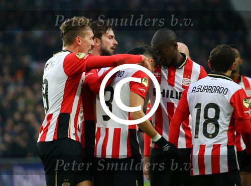 Eindhoven, 24 Januari 2016
PSV-FC Twente, eindstand 4-2  Kompetitie Seizoen 2015/2016
Hector Moreno scoort 1-0 en 2-0