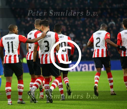 Eindhoven, 24 Januari 2016
PSV-FC Twente, eindstand 4-2  Kompetitie Seizoen 2015/2016
Hector Moreno scoort 1-0 en 2-0