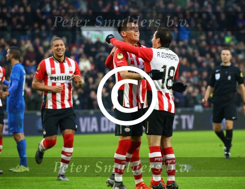 Eindhoven, 24 Januari 2016
PSV-FC Twente, eindstand 4-2  Kompetitie Seizoen 2015/2016
Hector Moreno scoort 1-0 en 2-0