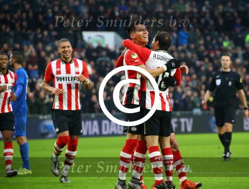 Eindhoven, 24 Januari 2016
PSV-FC Twente, eindstand 4-2  Kompetitie Seizoen 2015/2016
Hector Moreno scoort 1-0 en 2-0