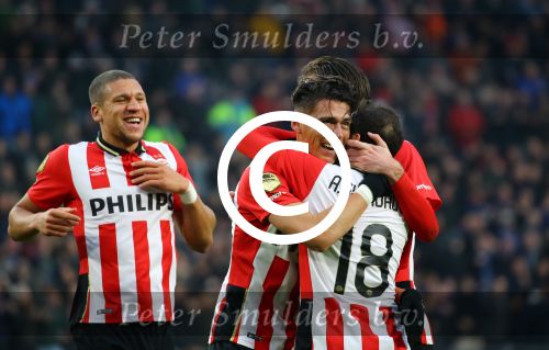 Eindhoven, 24 Januari 2016
PSV-FC Twente, eindstand 4-2  Kompetitie Seizoen 2015/2016
Hector Moreno scoort 1-0 en 2-0