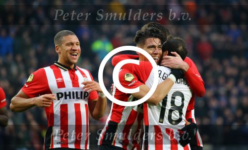 Eindhoven, 24 Januari 2016
PSV-FC Twente, eindstand 4-2  Kompetitie Seizoen 2015/2016
Hector Moreno scoort 1-0 en 2-0