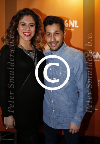 Uitgeest 2 februari 2016
Uitreiking 100% NL awards bij A9 studio\'s. Jody Bernal met zijn zwangere vrouw