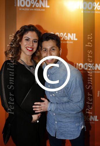 Uitgeest 2 februari 2016
Uitreiking 100% NL awards bij A9 studio\'s. Jody Bernal met zijn zwangere vrouw