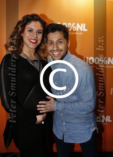 Uitgeest 2 februari 2016
Uitreiking 100% NL awards bij A9 studio\'s. Jody Bernal met zijn zwangere vrouw