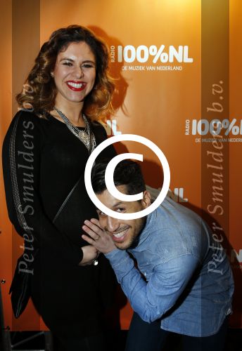 Uitgeest 2 februari 2016
Uitreiking 100% NL awards bij A9 studio\'s. Jody Bernal met zijn zwangere vrouw