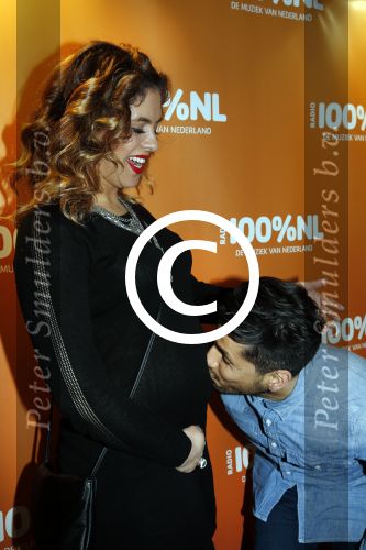 Uitgeest 2 februari 2016
Uitreiking 100% NL awards bij A9 studio\'s. Jody Bernal met zijn zwangere vrouw