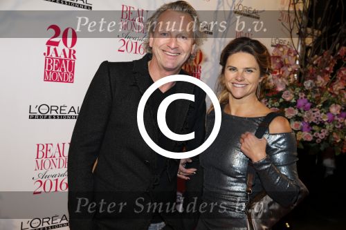 Amsterdam 18 januari 2016
Uitreiking Beau monde awards in het Amstel Hotel.
Judith Wiersema met een vriend