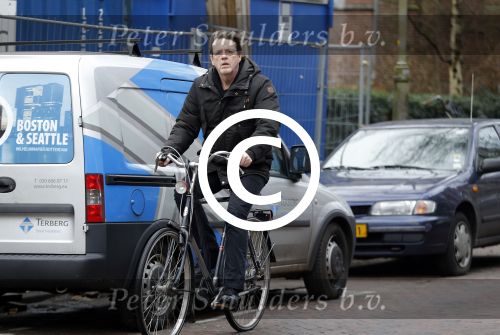 Amsterdam 27 januari 2016 
Kees Prins op de fiets in Amsterdam