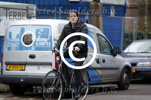 Amsterdam 27 januari 2016 
Kees Prins op de fiets in Amsterdam