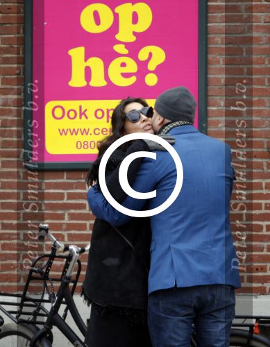Amsterdam 22 januari 2016 
Monique Klemann met een kennis op straat in Amsterdam