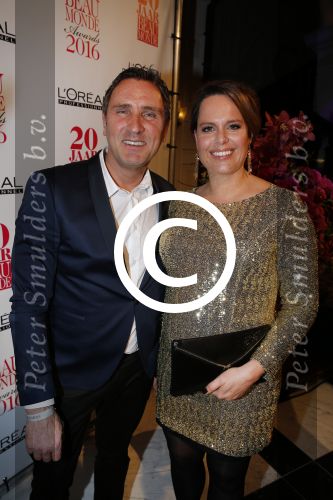 Amsterdam 18 januari 2016
Uitreiking Beau monde awards in het Amstel Hotel.
Peter de Monnink met uitgeefster Beau monde