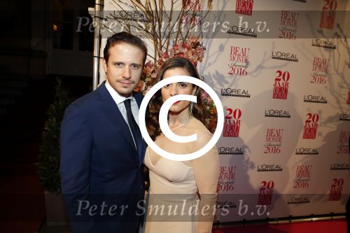 Amsterdam 18 januari 2016
Uitreiking Beau monde awards in het Amstel Hotel.
Rosa da Silva met partner Wouter Zweers
