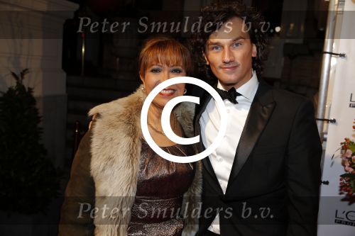 Amsterdam 18 januari 2016
Uitreiking Beau monde awards in het Amstel Hotel.
Sandra Reemer met een kennis