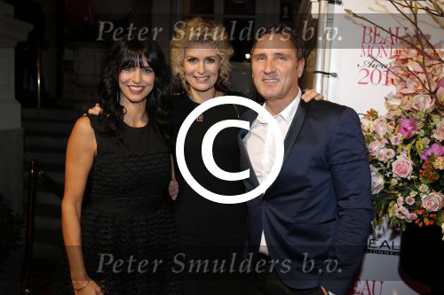 Amsterdam 18 januari 2016
Uitreiking Beau monde awards in het Amstel Hotel.
Sandra Schuurhof met Peter de Monnink en Patricia Snel