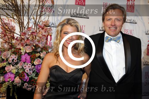Amsterdam 18 januari 2016
Uitreiking Beau monde awards in het Amstel Hotel.
Sandra Ysbrandy  met man