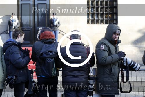 Amsterdam 17 januari 2017
Nieuwjaarsreceptie Koning Willem Alexander en Koningin Maxima in het paleis op de dam. edwin Smulders met muts op in de kou