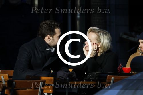 Amsterdam 21 januari 2017  
Eva Jinek met vriend Dexter van der Voorn op de beethovenstraat.