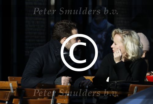 Amsterdam 21 januari 2017  
Eva Jinek met vriend Dexter van der Voorn op de beethovenstraat.
