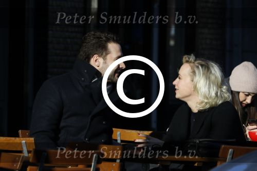 Amsterdam 21 januari 2017  
Eva Jinek met vriend Dexter van der Voorn op de beethovenstraat.
