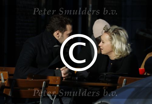 Amsterdam 21 januari 2017  
Eva Jinek met vriend Dexter van der Voorn op de beethovenstraat.