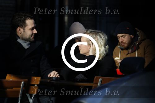 Amsterdam 21 januari 2017  
Eva Jinek met vriend Dexter van der Voorn op de beethovenstraat.