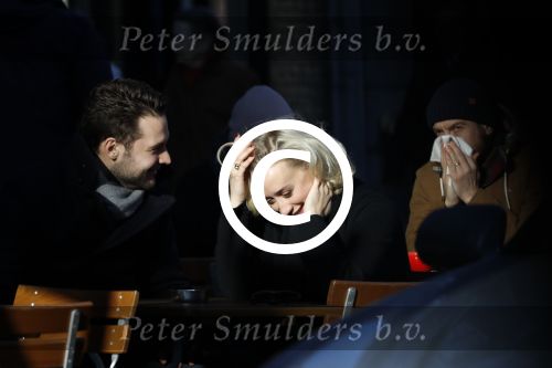 Amsterdam 21 januari 2017  
Eva Jinek met vriend Dexter van der Voorn op de beethovenstraat.