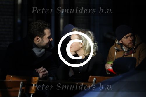 Amsterdam 21 januari 2017  
Eva Jinek met vriend Dexter van der Voorn op de beethovenstraat.
