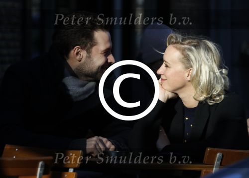 Amsterdam 21 januari 2017  
Eva Jinek met vriend Dexter van der Voorn op de beethovenstraat.