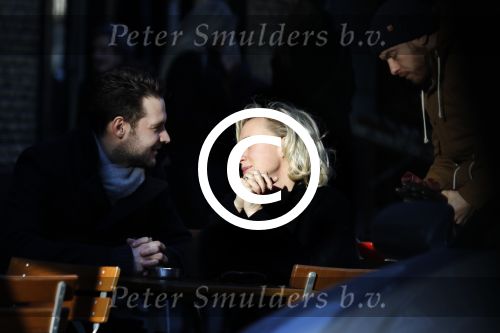 Amsterdam 21 januari 2017  
Eva Jinek met vriend Dexter van der Voorn op de beethovenstraat.