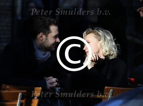 Amsterdam 21 januari 2017  
Eva Jinek met vriend Dexter van der Voorn op de beethovenstraat.