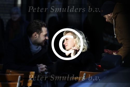 Amsterdam 21 januari 2017  
Eva Jinek met vriend Dexter van der Voorn op de beethovenstraat.