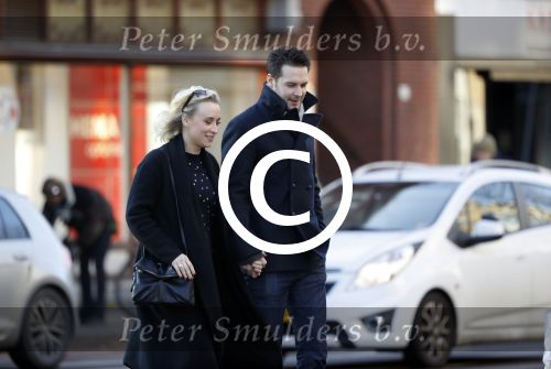 Amsterdam 21 januari 2017  
Eva Jinek met vriend Dexter van der Voorn op de beethovenstraat.