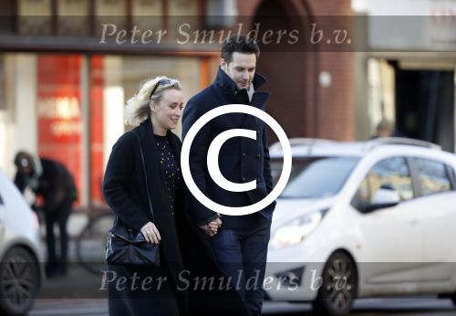 Amsterdam 21 januari 2017  
Eva Jinek met vriend Dexter van der Voorn op de beethovenstraat.