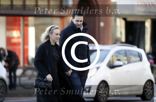 Amsterdam 21 januari 2017  
Eva Jinek met vriend Dexter van der Voorn op de beethovenstraat.