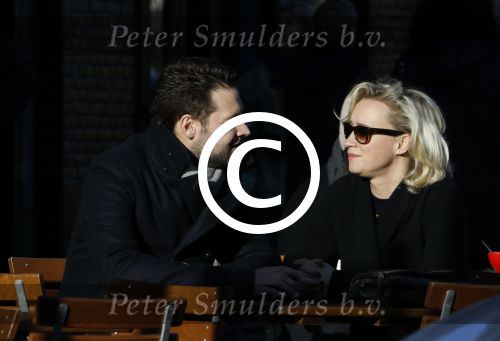 Amsterdam 21 januari 2017  
Eva Jinek met vriend Dexter van der Voorn op de beethovenstraat.