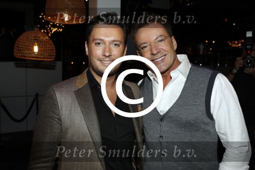 Aalsmeer 30 januari 2017
Nieuwjaarsreceptie Henk Geels in studio \'s Aalsmeer. gerard joling met Tino Martin