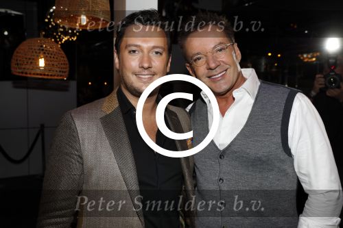 Aalsmeer 30 januari 2017
Nieuwjaarsreceptie Henk Geels in studio \'s Aalsmeer. gerard joling met Tino Martin