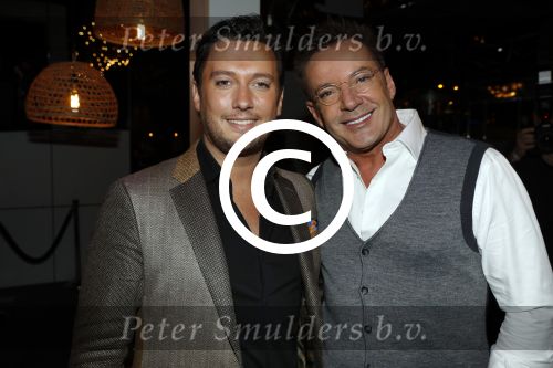 Aalsmeer 30 januari 2017
Nieuwjaarsreceptie Henk Geels in studio \'s Aalsmeer. gerard joling met Tino Martin