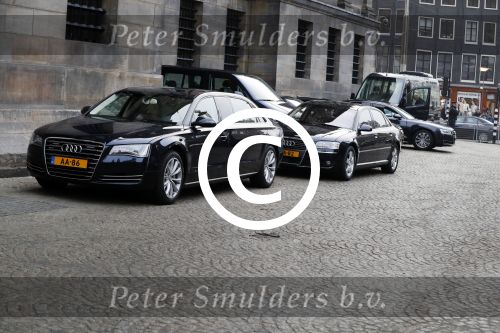 Amsterdam 18 januari 2017 
2e dag van nieuwjaarsreceptie Koning Willem Alexander en Koningion Maxima in paleis op de dam. Ook prinses Beatrix in aanwezig. Auto koning Willem Alexander een verlengde audi A8