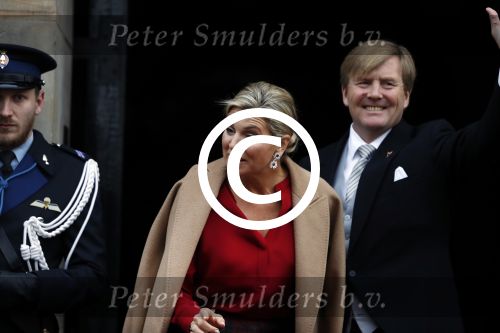 Amsterdam 18 januari 2017 
2e dag van nieuwjaarsreceptie Koning Willem Alexander en Koningion Maxima in paleis op de dam. Ook prinses Beatrix in aanwezig