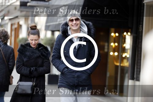 Amsterdam 28 januari 2017 
Lange Frans met zijn (ex) vrouw Danielle v Aalderen in amsterdam zuid
