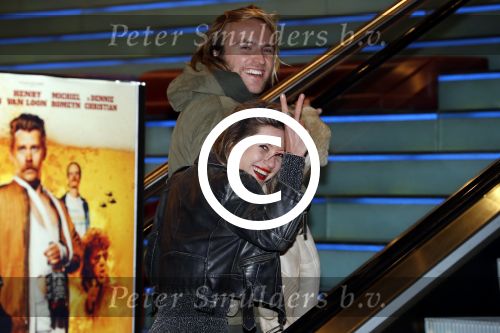 Amsterdam 23 januari 2017  
Premere Ron Goossens low budget stuntman in pathe arena. lauren Verster betrapt met vriend