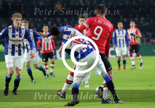 Eindhoven, 22 Januari 2017 Kompetitiewedstrijd PSV-SC Heerenveen, eindstand 4-3 met o.a. Michael v Gerwen die werd gehuldigd.
