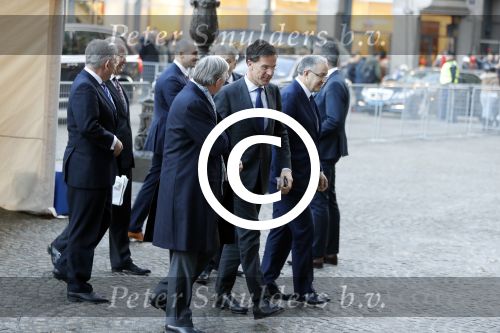 Amsterdam 17 januari 2017
Nieuwjaarsreceptie Koning Willem Alexander en Koningin Maxima in het paleis op de dam. Mark Rutte Jan v Zanen Ahmed Aboutaleb Jozias v Aartsen en Eberhard v d Laan