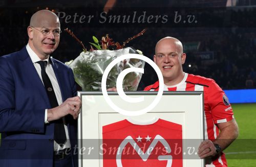 Eindhoven, 22 Januari 2017 Kompetitiewedstrijd PSV-SC Heerenveen, eindstand 4-3 met o.a. Michael v Gerwen die werd gehuldigd.