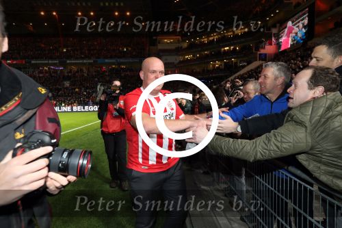 Eindhoven, 22 Januari 2017 Kompetitiewedstrijd PSV-SC Heerenveen, eindstand 4-3 met o.a. Michael v Gerwen die werd gehuldigd.