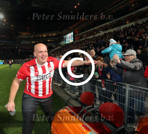 Eindhoven, 22 Januari 2017 Kompetitiewedstrijd PSV-SC Heerenveen, eindstand 4-3 met o.a. Michael v Gerwen die werd gehuldigd.